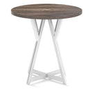 36 Inch Round Dining Table with Metal Pedestal Base-Natural by LJGDeals