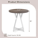 36 Inch Round Dining Table with Metal Pedestal Base-Natural by LJGDeals