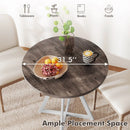 36 Inch Round Dining Table with Metal Pedestal Base-Natural by LJGDeals