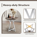 36 Inch Round Dining Table with Metal Pedestal Base-Natural by LJGDeals