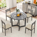 36 Inch Round Wood Dining Table for 2-4 People with Wing-shaped Pedestal Base by LJGDeals