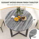 36 Inch Round Wood Dining Table for 2-4 People with Wing-shaped Pedestal Base-Black