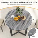 36 Inch Round Wood Dining Table for 2-4 People with Wing-shaped Pedestal Base by LJGDeals