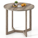 36 Inch Round Wood Dining Table for 2-4 People with Wing-shaped Pedestal Base