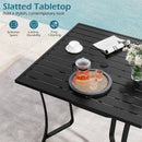 36 Inch Square Patio Table for 4 Metal Dining Table with Umbrella Hole-Black by LJGDeals