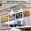 36 Inch Under Cabinet Range Hood with 4 Fan Speeds and Baffles Filters-Silver by LJGDeals