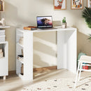 36 Inch White Computer Desk with 3 Open Shelves for Home Office Study-White by LJGDeals