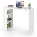 36 Inch White Computer Desk with 3 Open Shelves for Home Office Study-White by LJGDeals