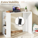 36 Inch White Computer Desk with 3 Open Shelves for Home Office Study-White by LJGDeals