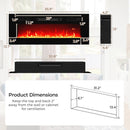36 Inches Electric Fireplace Heater Recessed with LED Strip Lights and Remote Control by LJGDeals