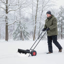 36 Inches Snow Shovel with Wheels and Adjustable Angle-Black by LJGDeals