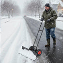 36 Inches Snow Shovel with Wheels and Adjustable Angle-Black by LJGDeals