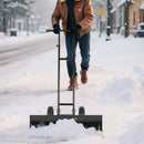 36 Inches Snow Shovel with Wheels and Adjustable Angle-Black by LJGDeals