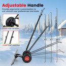36 Inches Snow Shovel with Wheels and Adjustable Angle-Black by LJGDeals
