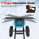 36 Inches Snow Shovel with Wheels and Adjustable Angle-Black by LJGDeals