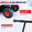 36 Inches Snow Shovel with Wheels and Adjustable Angle-Black by LJGDeals