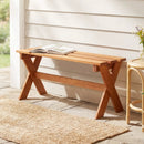 Outdoor Wood Bench Set of 2 - 36 Inch Backless Patio Seating by LJGDeals