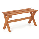 Outdoor Wood Bench Set of 2 - 36 Inch Backless Patio Seating by LJGDeals