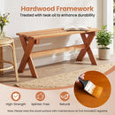 Outdoor Wood Bench Set of 2 - 36 Inch Backless Patio Seating by DirectDeals