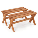 Outdoor Wood Bench Set of 2 - 36 Inch Backless Patio Seating by LJGDeals