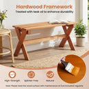 Outdoor Wood Bench Set of 2 - 36 Inch Backless Patio Seating by LJGDeals
