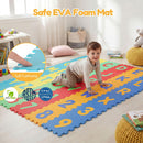 36-Piece Interlocking Baby Puzzle Floor Tiles with Educational Alphabet