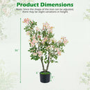 Artificial Impatiens Tree 36" with Pink Flowers and Fruits by LJGDeals