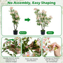 Artificial Impatiens Tree 36" with Pink Flowers and Fruits by LJGDeals