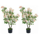 Artificial Impatiens Tree 36" with Flowers and Fruits - Pink by LJGDeals