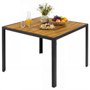 36 Inch Square Outdoor Dining Table for 4 with Slatted Top for Porch by LJGDeals