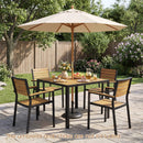 36 Inch Square Outdoor Dining Table for 4 with Slatted Top for Porch by LJGDeals