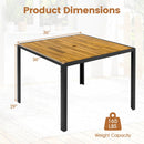 36 Inch Square Outdoor Dining Table for 4 with Slatted Top for Porch by DirectDeals
