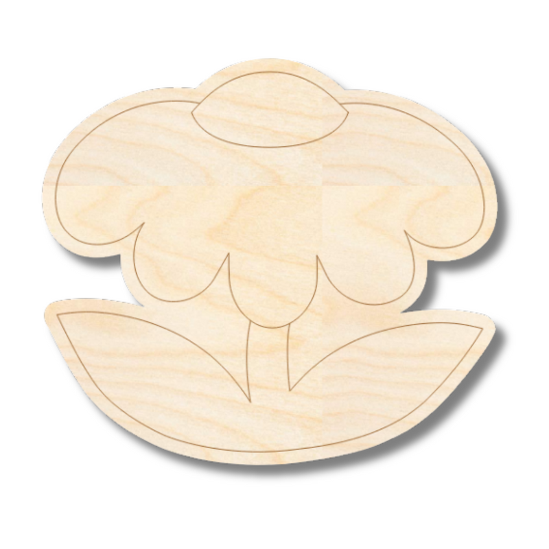 Unfinished Wood Etched Flower Shape | Paint By Line Crafts | up to 30" DIY