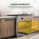 36” Freestanding Gas Range with 6 Sealed Burners Cooktop, Natural Gas/LP Convertible - AK-G36N05A-BS