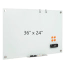 36 x 24 Inches Glass Whiteboard with Eraser and Removable Tray by LJGDeals