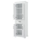 Freestanding Bathroom Vanity, Elegant Design With 4 Doors & 1 Drawer, Adjustable Shelves, Damping Hinges - White by HouseOfZazla