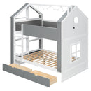 Full Size Bunk Bed with Storage Drawers & Shelves
