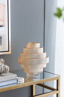 9.1x9.8" Tiered Geometric Amber Luster Clear Vase by HouseOfZazla