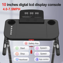 Treadmill with Desk Workstation & Adjustable Height, 300 LBS Weight Capacity, Folding Treadmill with Bluetooth Speaker, Portable Walking Pad Treadmill with Desktop for Home Office