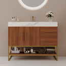 36" Modern Free-Standing Bathroom Vanity with Seamless Ceramic Sink