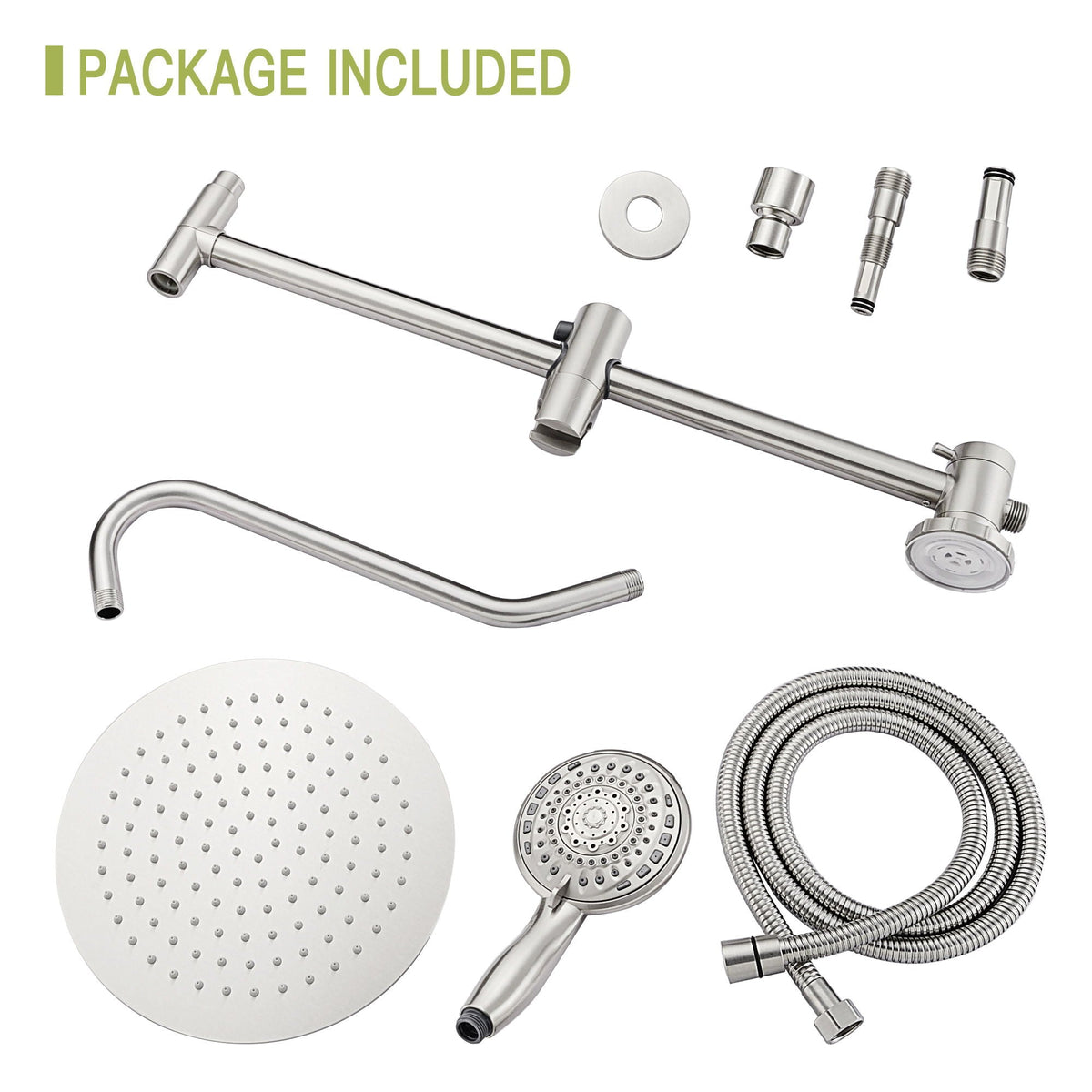 Shower System With 5 Function Rain Hand Shower And Slide Bar Combo, photo 10 of 25