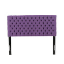 Tufted Upholstered Queen Size Bed Headboard in Modern Button Design