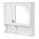 Wall Mounted Mirror Medicine Cabinet, Bathroom Storage With Doors And Open Shelves by HouseOfZazla