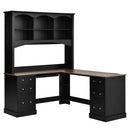 Space-Saving L-Shaped Computer Desk with Keyboard Tray & Charging Stations
