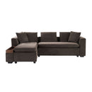 Modern L Shaped Sectional Sofa With Upholstery And Wooden Storage by Unique Piece Furniture