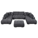 Chosen - Sectional Sofa With Toss Pillows With 2 Chaises With Ottoman - Gray by Unique Piece Furniture