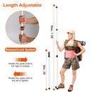 2Pcs Telescoping Tarp Poles Portable Aluminum Awning Poles 3-7.5ft Adjustable Telescopic Tarp Tent Rods
