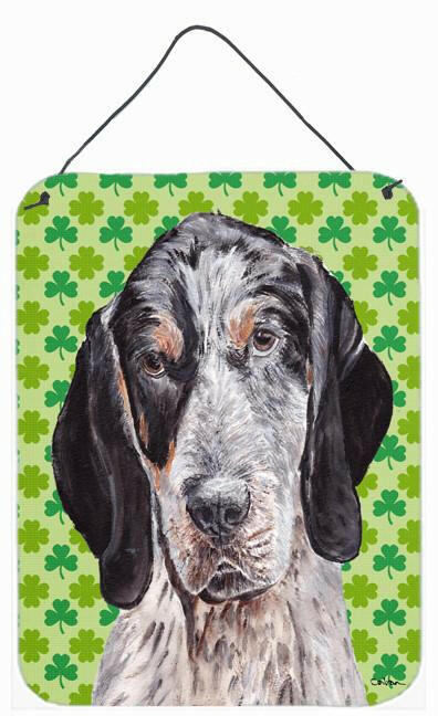 Blue Tick Coonhound Lucky Shamrock St. Patrick's Day Wall or Door Hanging Prints SC9721DS1216