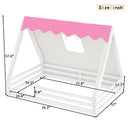 Full Size House Floor Bed with Tent and Light