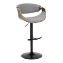 Curvo - Mid Century Modern Adjustable Barstool With Swivel & Rounded T Footrest (Set of 2) by HouseOfZazla